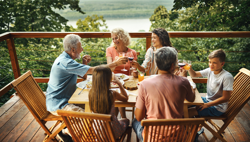 Family having dinner